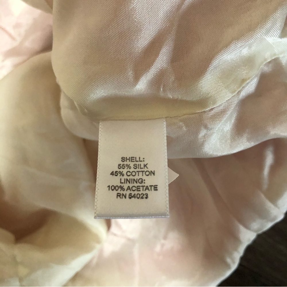 Banana Republic Pink White Floral Silk Cotton Strapless Dress Size 0 - Picture 6 of 6